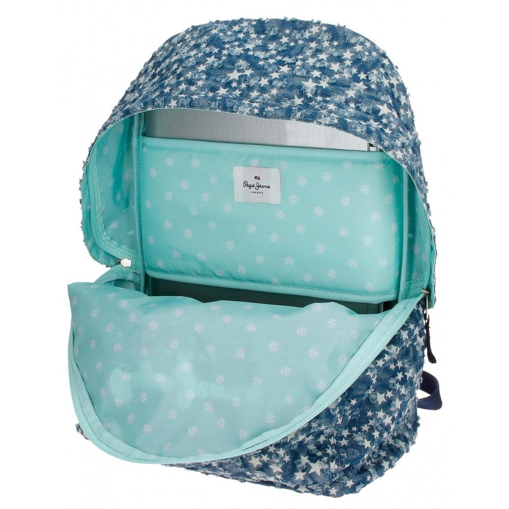 Mochila Pepe Jeans Demin Star  44cm con carro