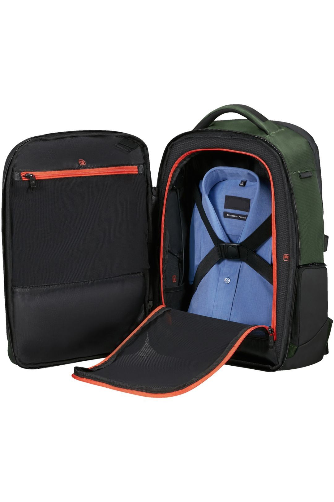 SET DE SAMSONITE MALETA DE CABINA EXTENSIBLE UPSCAPE CON MOCHILA 15” BIZ2GO Verde Oscuro