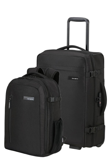 SET ROADER MALETA DE CABINA 55 CM Y MOCHILA PARA PORTÁTIL M - 15.6" – DEEP BLACK