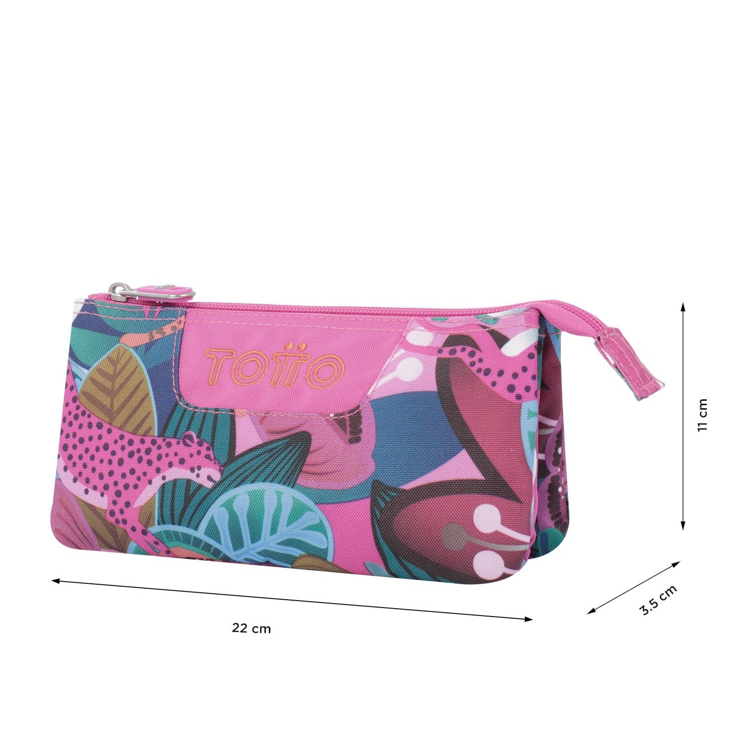 TOTTO Mochila escolar con ruedas Renglones + Estuche Tablero - 8IV Tropical Jaguar