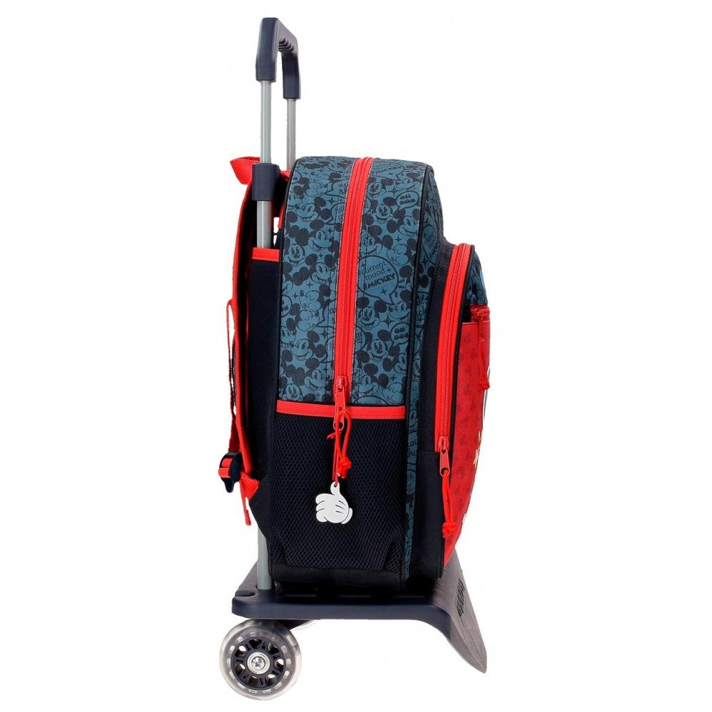 Mochila Escolar Mickey Get Moving 38cm con Carro