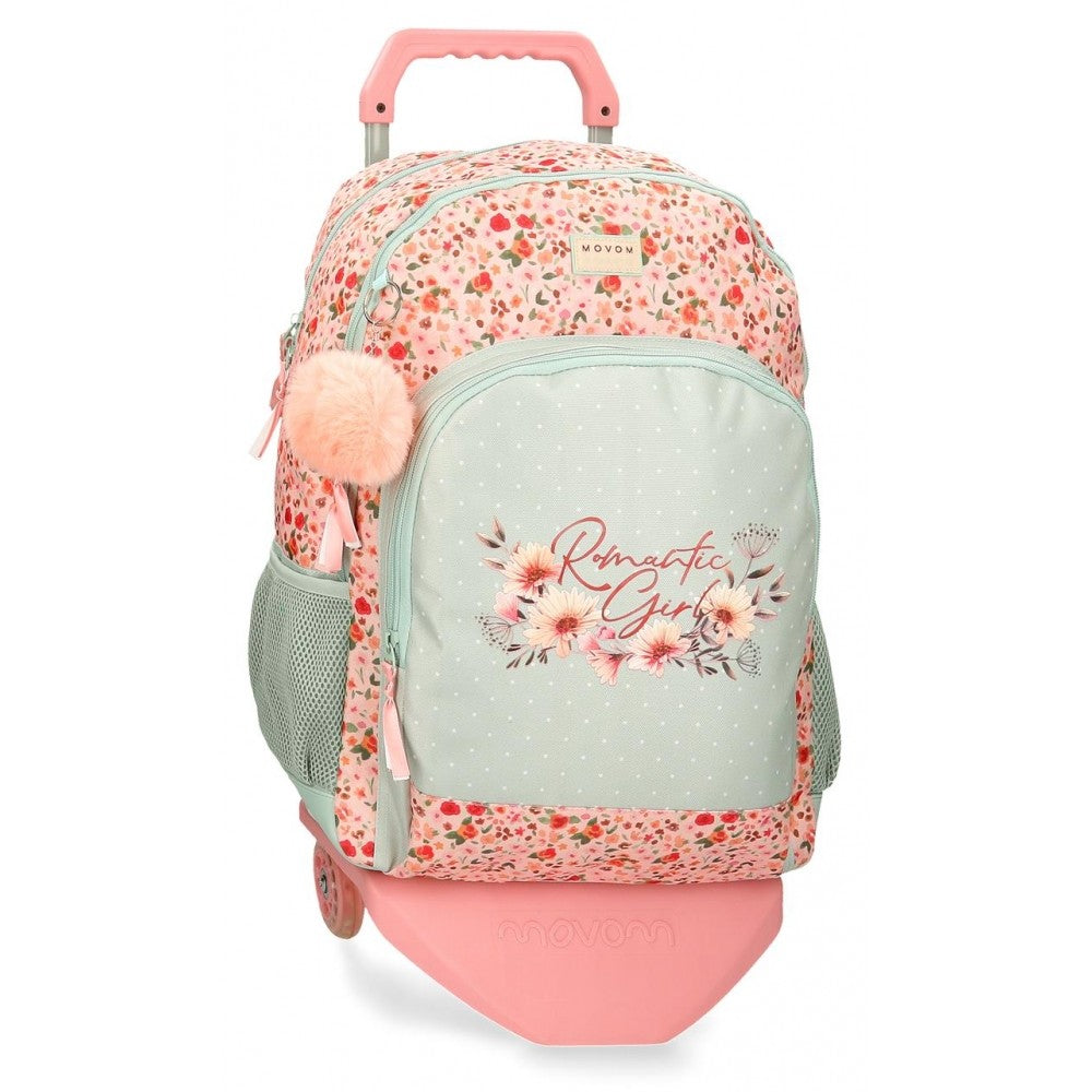 Mochila Escolar Movom Romantic Girl dos compartimentos con carro