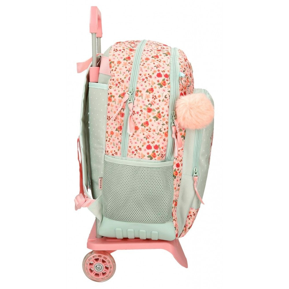 Mochila Escolar Movom Romantic Girl dos compartimentos con carro