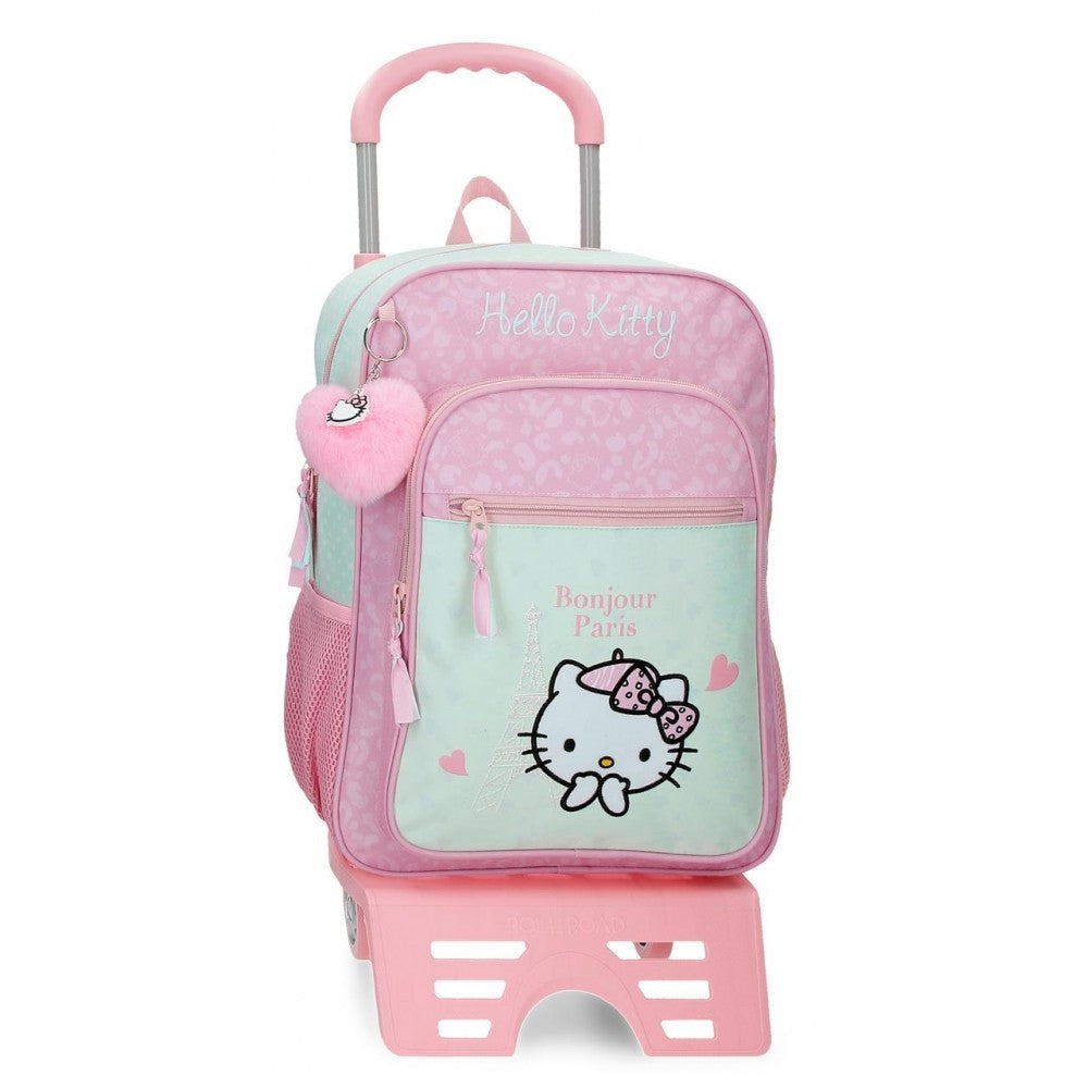 Mochila escolar Hello Kitty Paris 38cm con carro