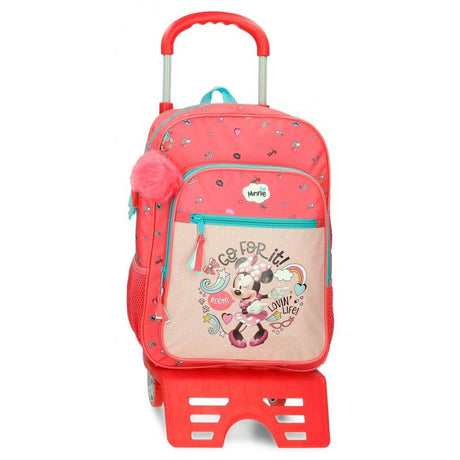 Mochila Escolar Minnie Lovin Life 38cm con Carro