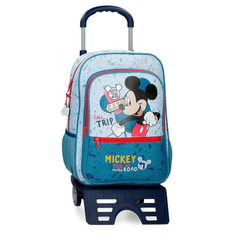 Mochila escolar Mickey Road Trip 38cm con carro