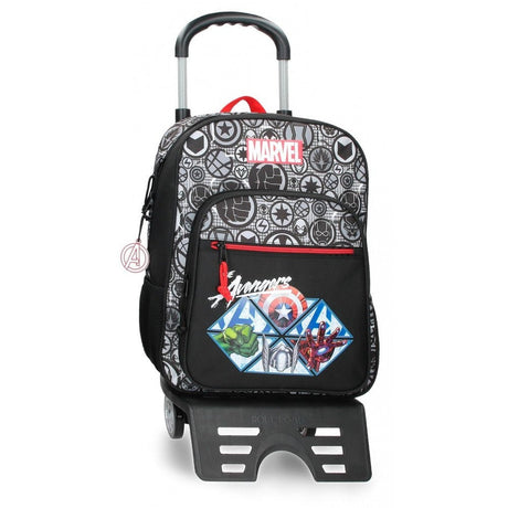 Mochila Escolar Avengers Heroes 38cm con carro