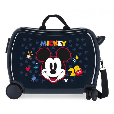 Maleta infantil 2 ruedas multidireccionales Mickey Get Moving Marino