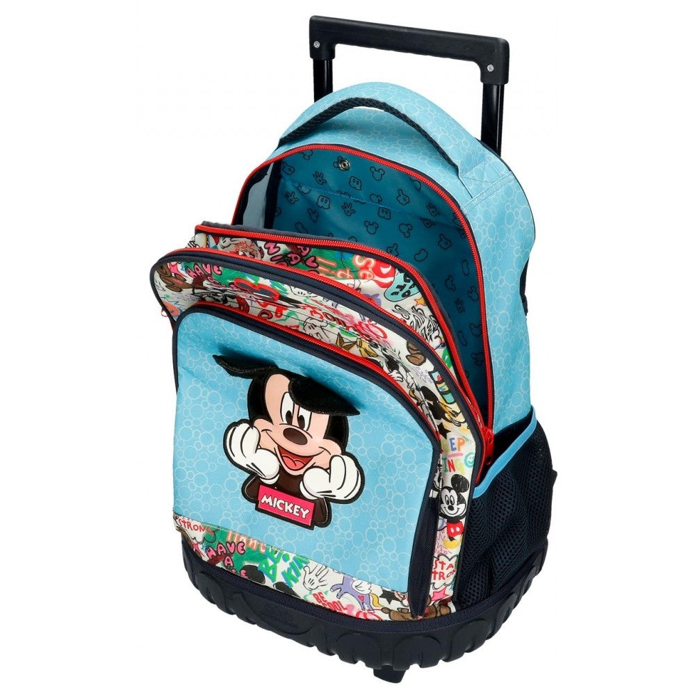 Mochila Mickey Be Cool dos ruedas y dos compartimentos