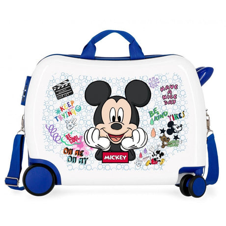 Maleta infantil 2 ruedas multidireccionales  Mickey Be Cool blanco