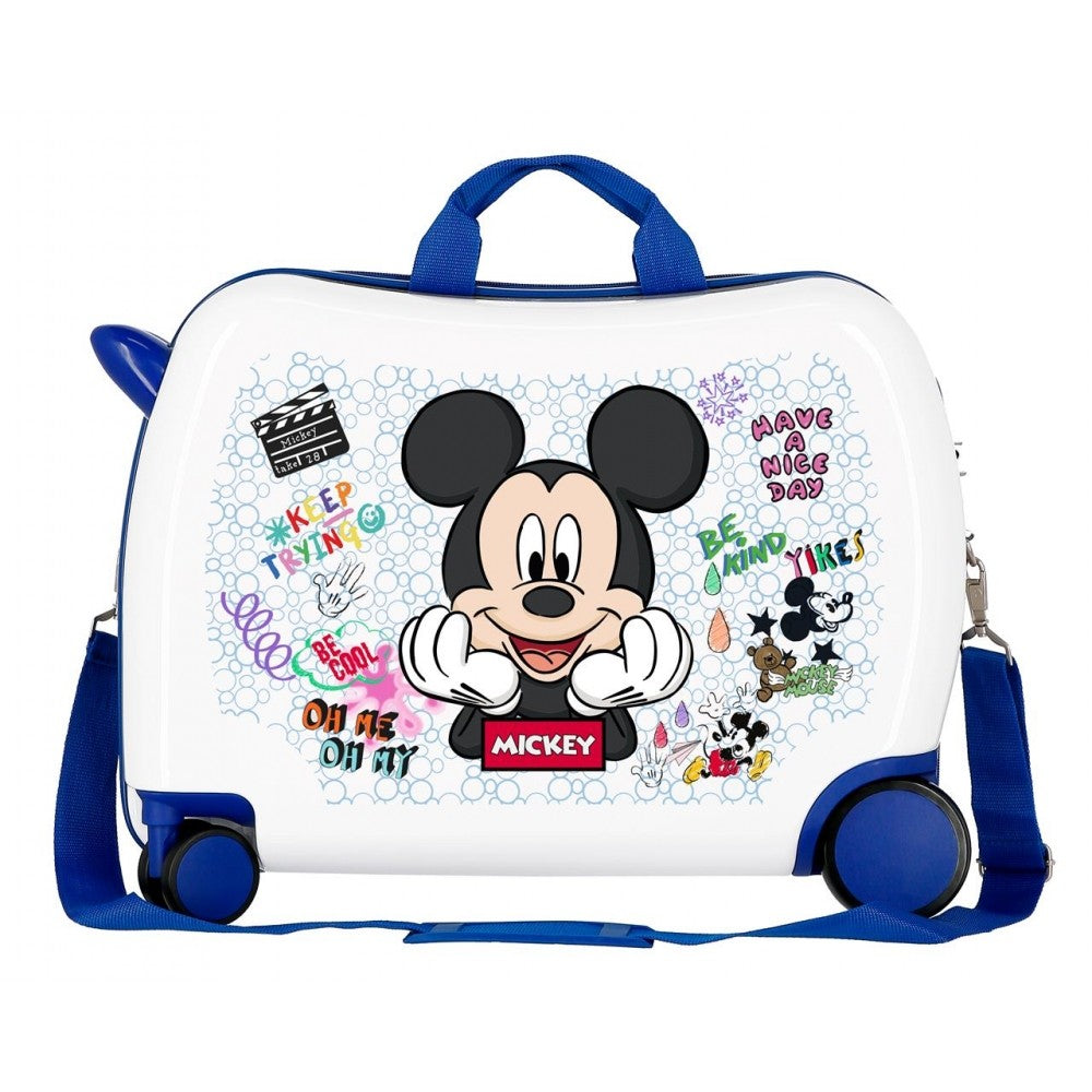 Maleta infantil 2 ruedas multidireccionales  Mickey Be Cool blanco