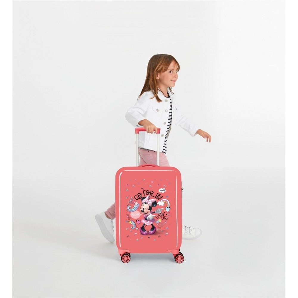 Maleta de cabina Minnie Loving Life rígida 55 cm coral