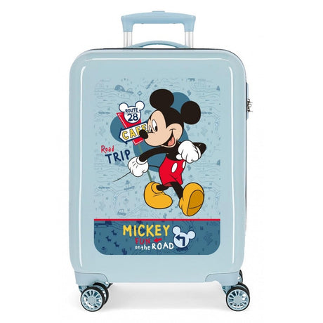 Maleta de Cabina Mickey Road Trip rígida 55cm Azul Claro