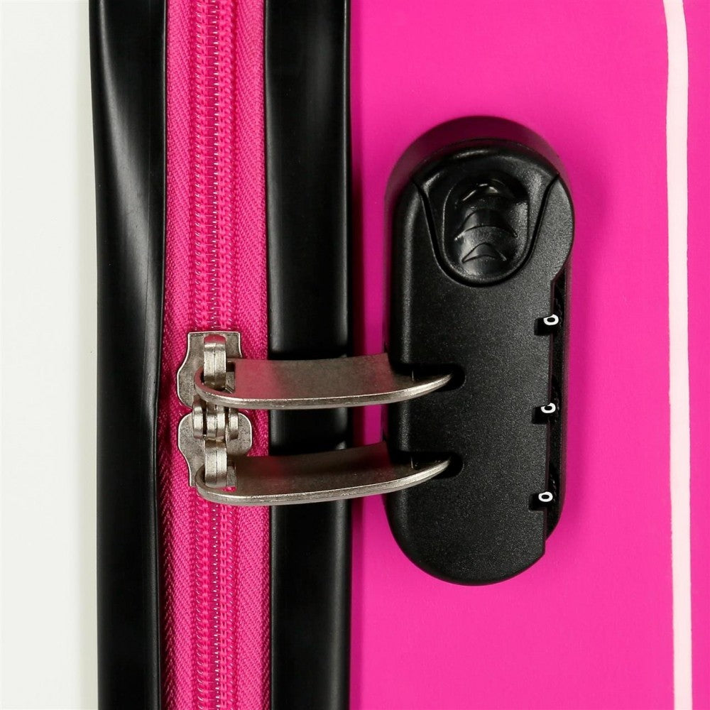 Maleta de cabina rígida 55cm Pepe Jeans Kim bco/negro/fucsia