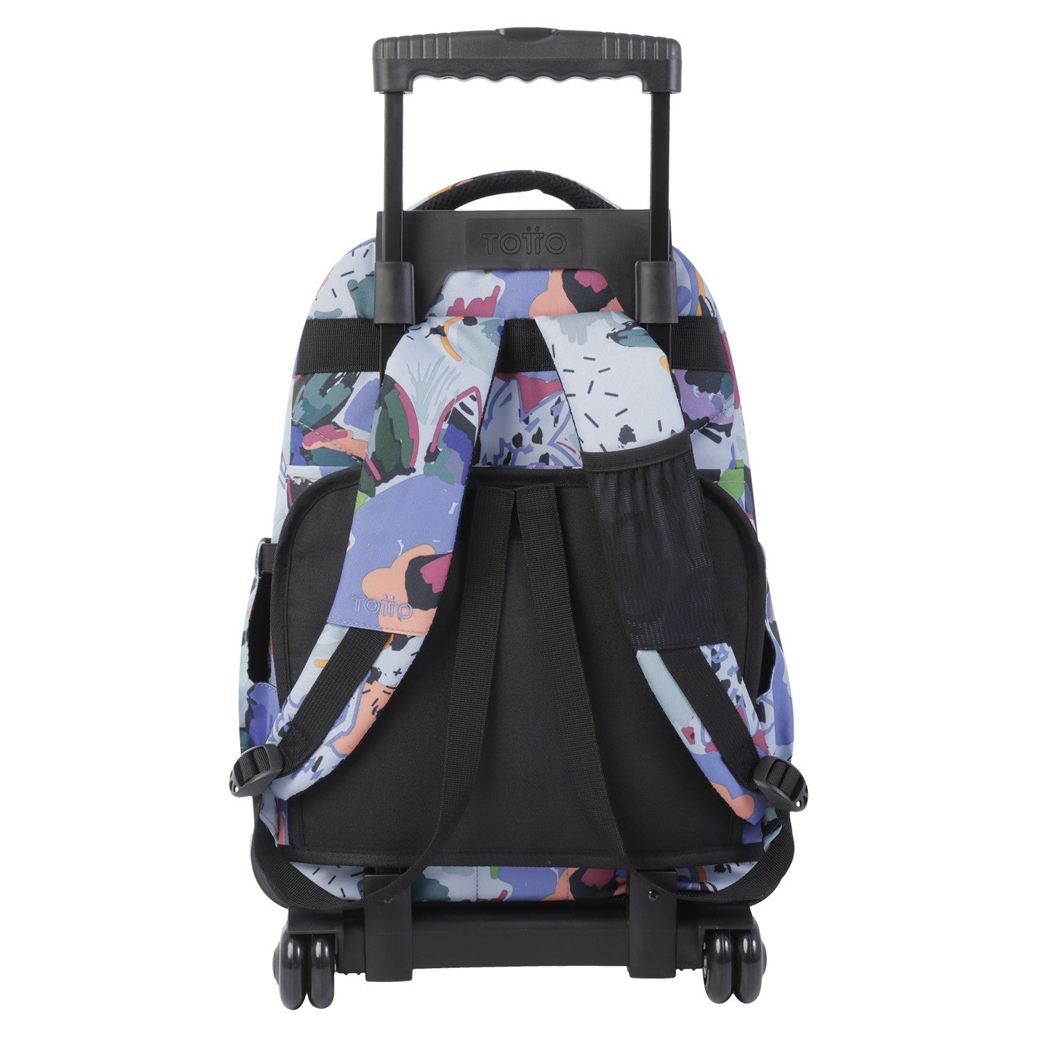 TOTTO Mochila escolar con ruedas Renglones + Estuche Tablero - 4H1 Lienzo Floral