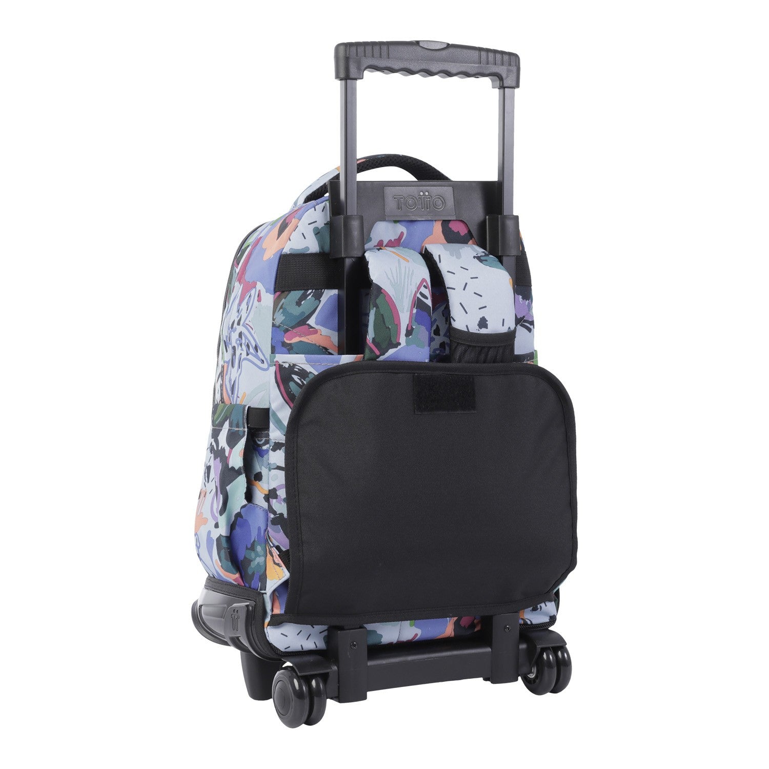 TOTTO Mochila escolar con ruedas Renglones + Estuche Tablero - 4H1 Lienzo Floral