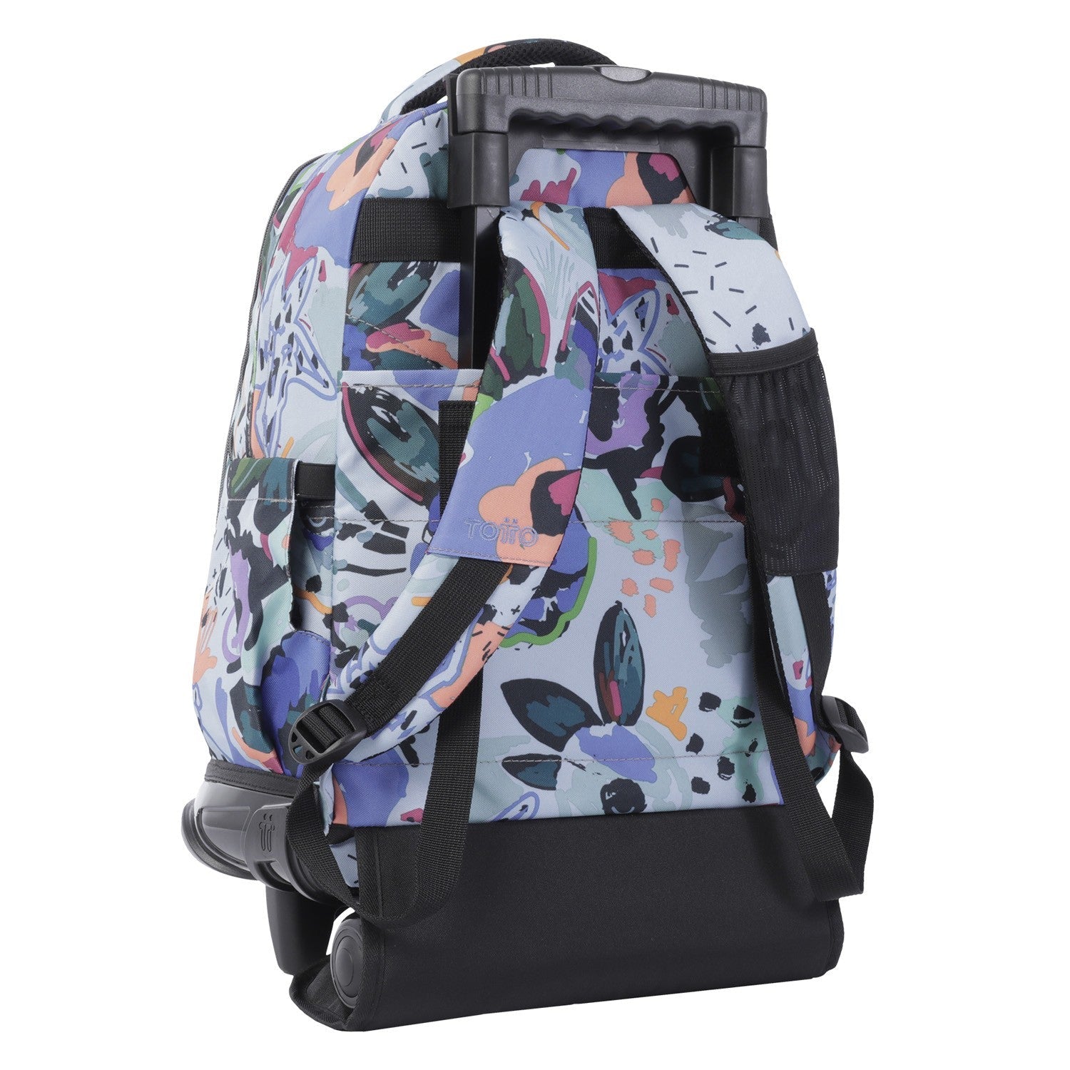 TOTTO Mochila escolar con ruedas Renglones + Estuche Tablero - 4H1 Lienzo Floral