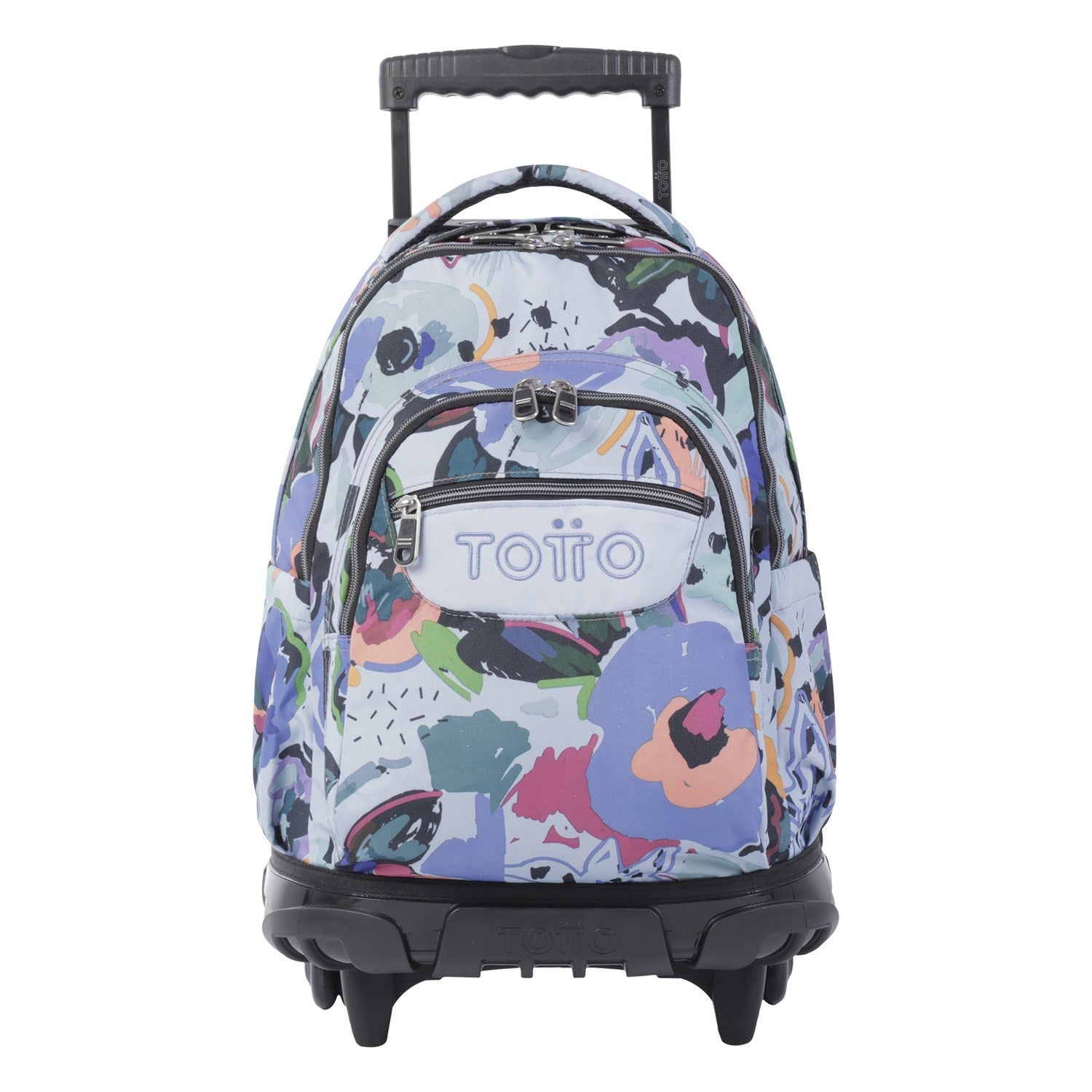 TOTTO Mochila escolar con ruedas Renglones + Estuche Tablero - 4H1 Lienzo Floral