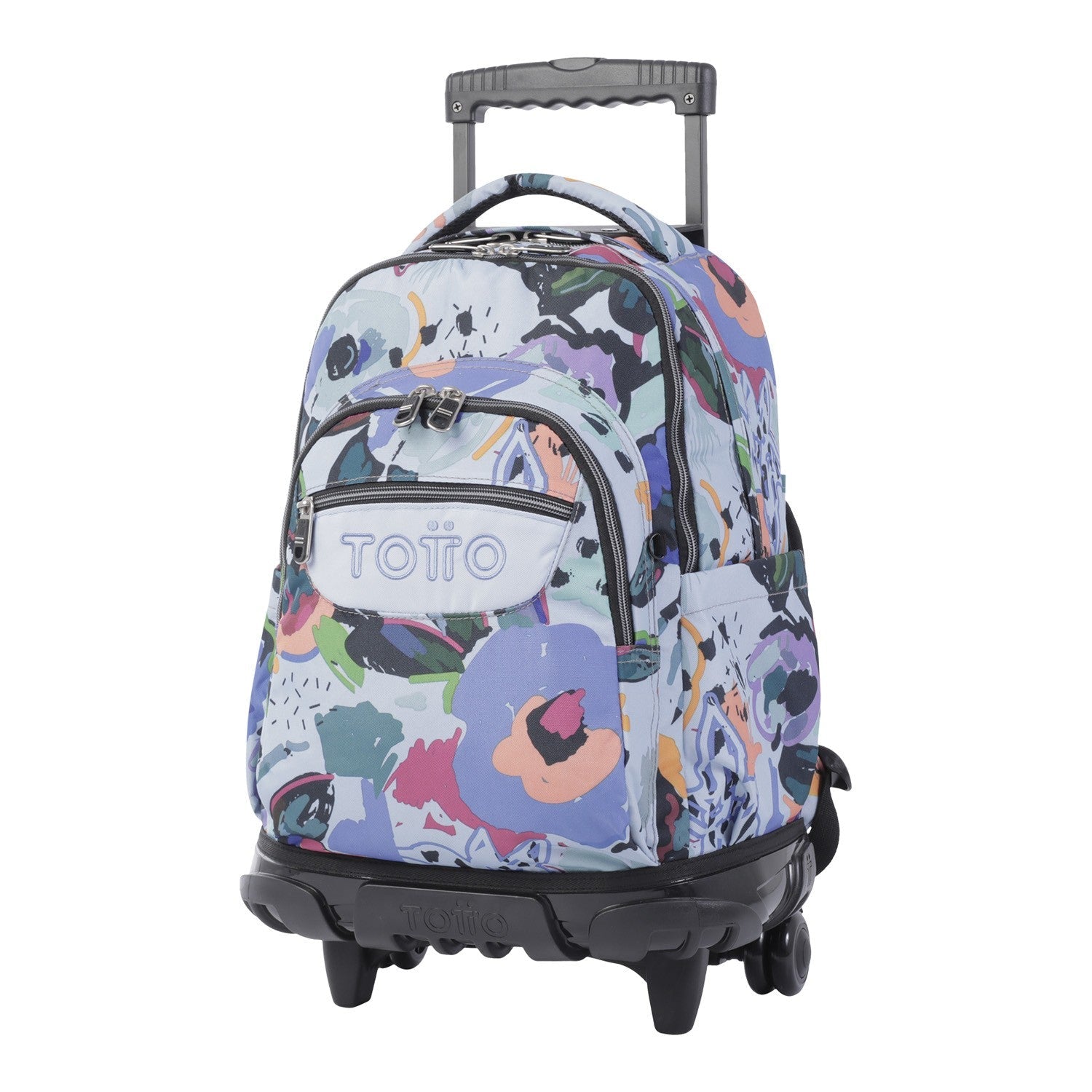 TOTTO Mochila escolar con ruedas Renglones + Estuche Tablero - 4H1 Lienzo Floral