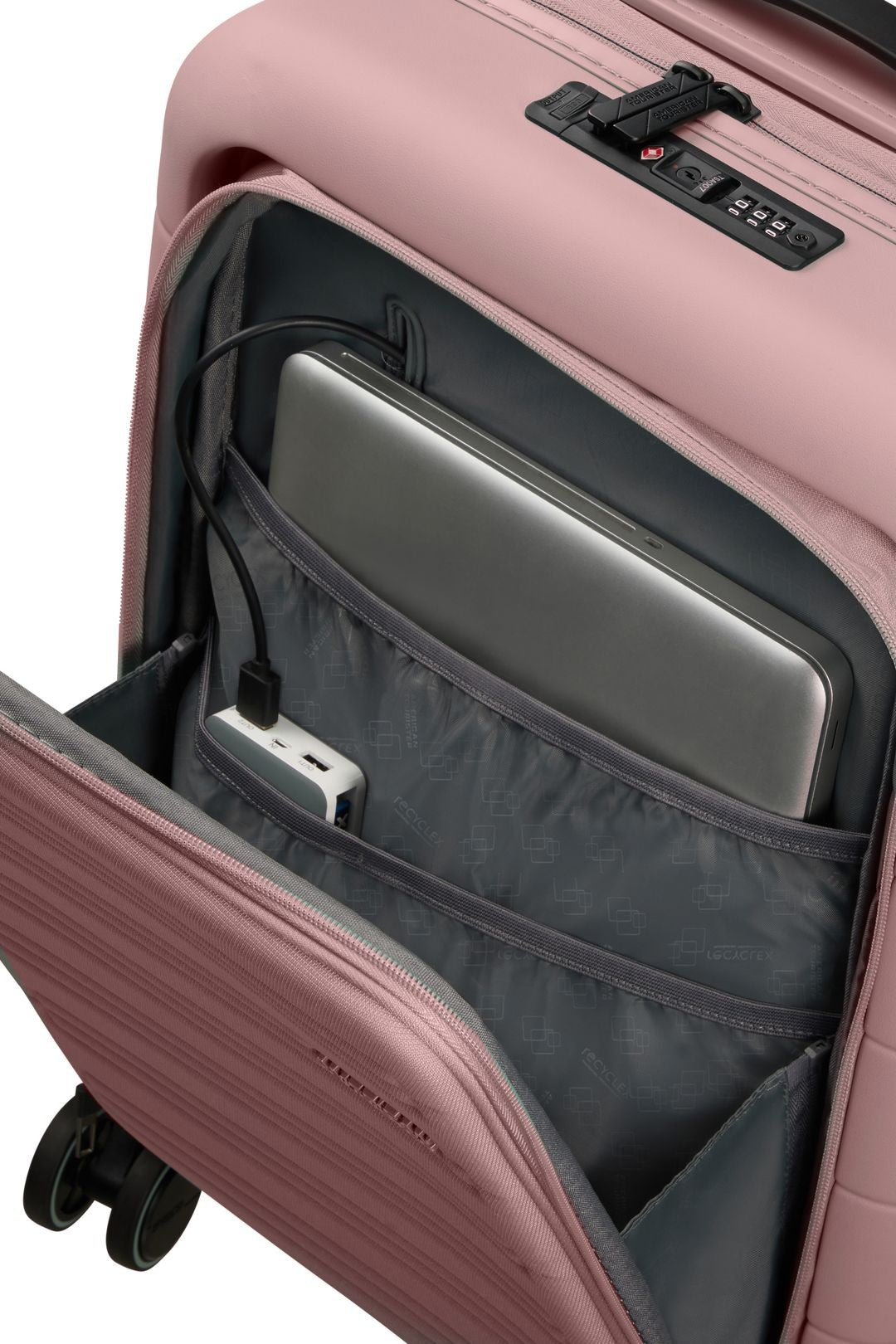 SET AMERICAN TOURISTER MALETA DE CABINA NOVASTREAM SMART Y MOCHILA URBAN GROOVE UG16 Rosa Oscuro