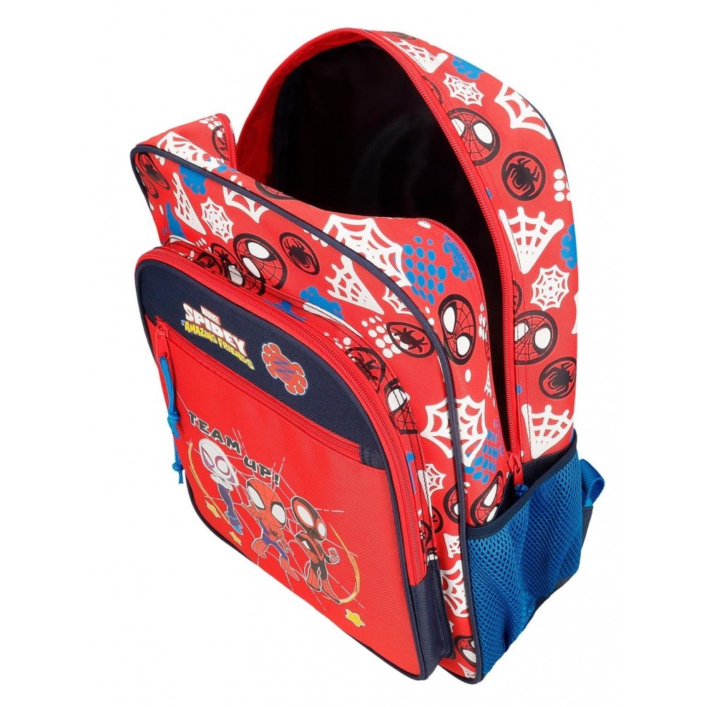 Mochila Escolar Spidey and friends 40cm con carro