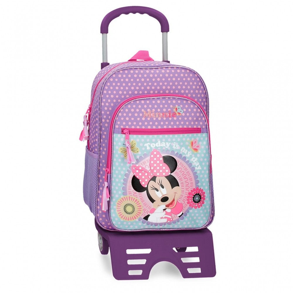 Mochila escolar  Minnie Today is my day con carro 40 cm