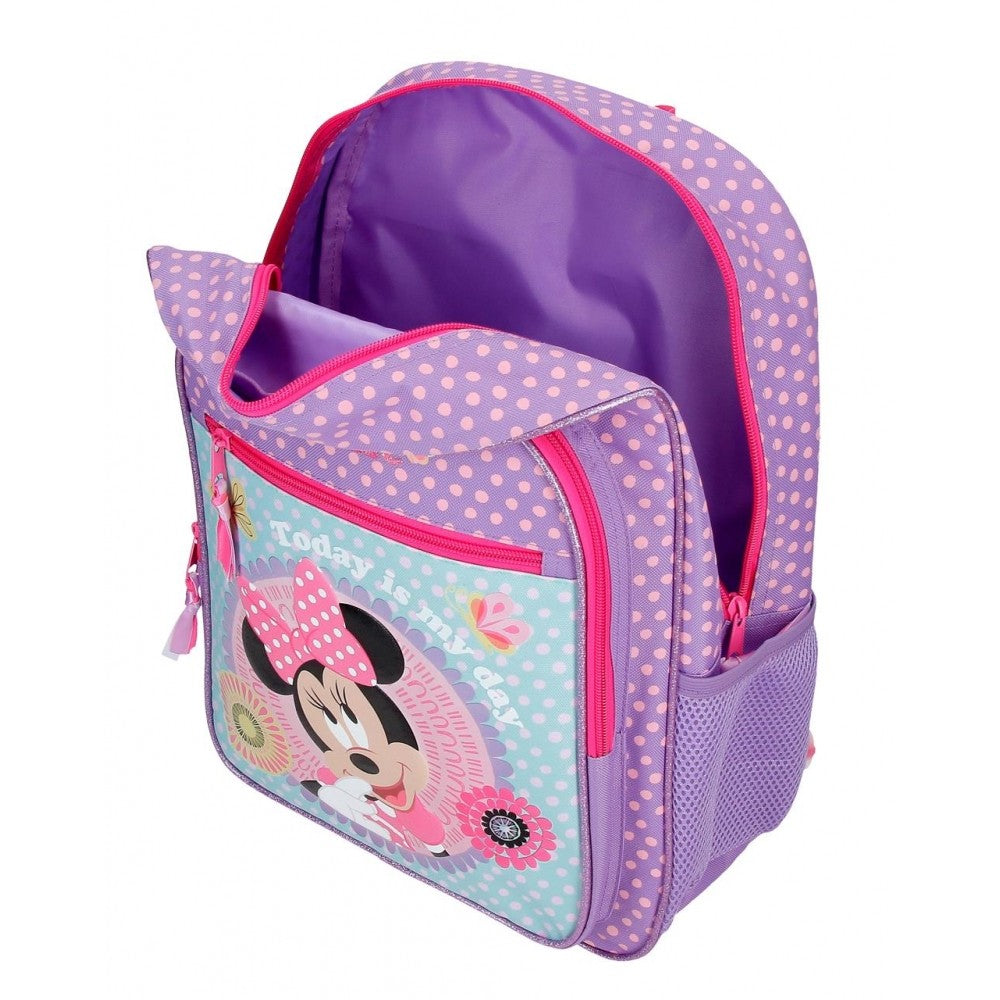 Mochila escolar  Minnie Today is my day con carro 40 cm