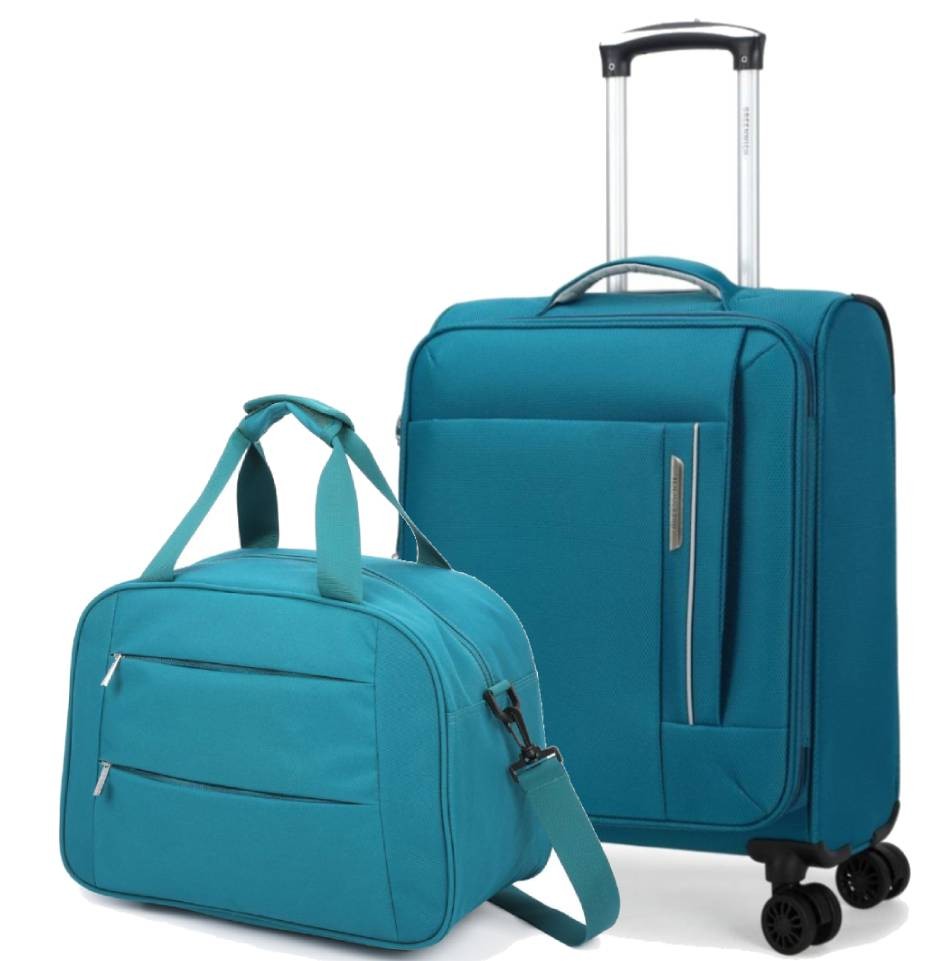 SET GREENWICH MALETA CABINA ECO-RECYCLED TUNEZ 55CM + BOLSA DE VIAJE BOSTON