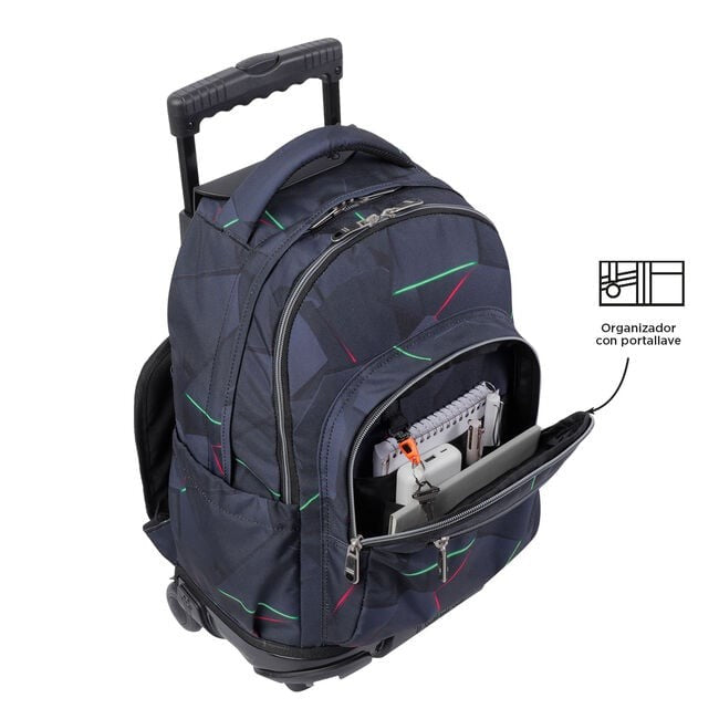 TOTTO Mochila escolar con ruedas – Renglones - 4YO Fractal