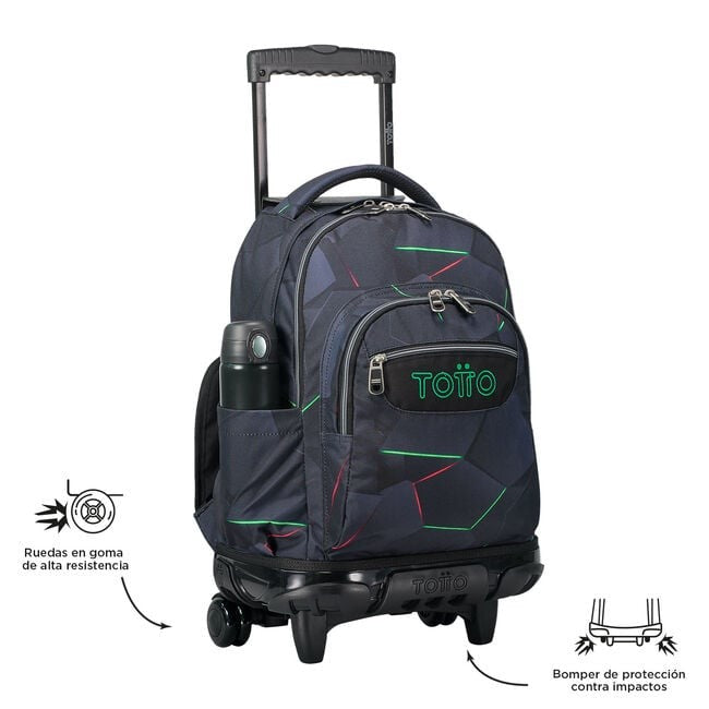 TOTTO Mochila escolar con ruedas – Renglones - 4YO Fractal