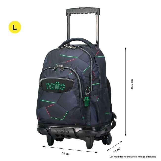 TOTTO Mochila escolar con ruedas – Renglones - 4YO Fractal