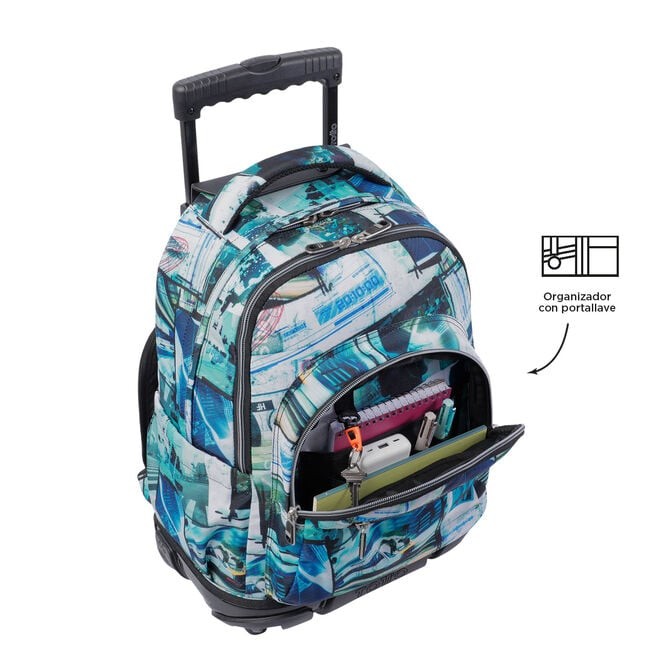 TOTTO Mochila escolar con ruedas – Renglones - 4HV Postales y casetes