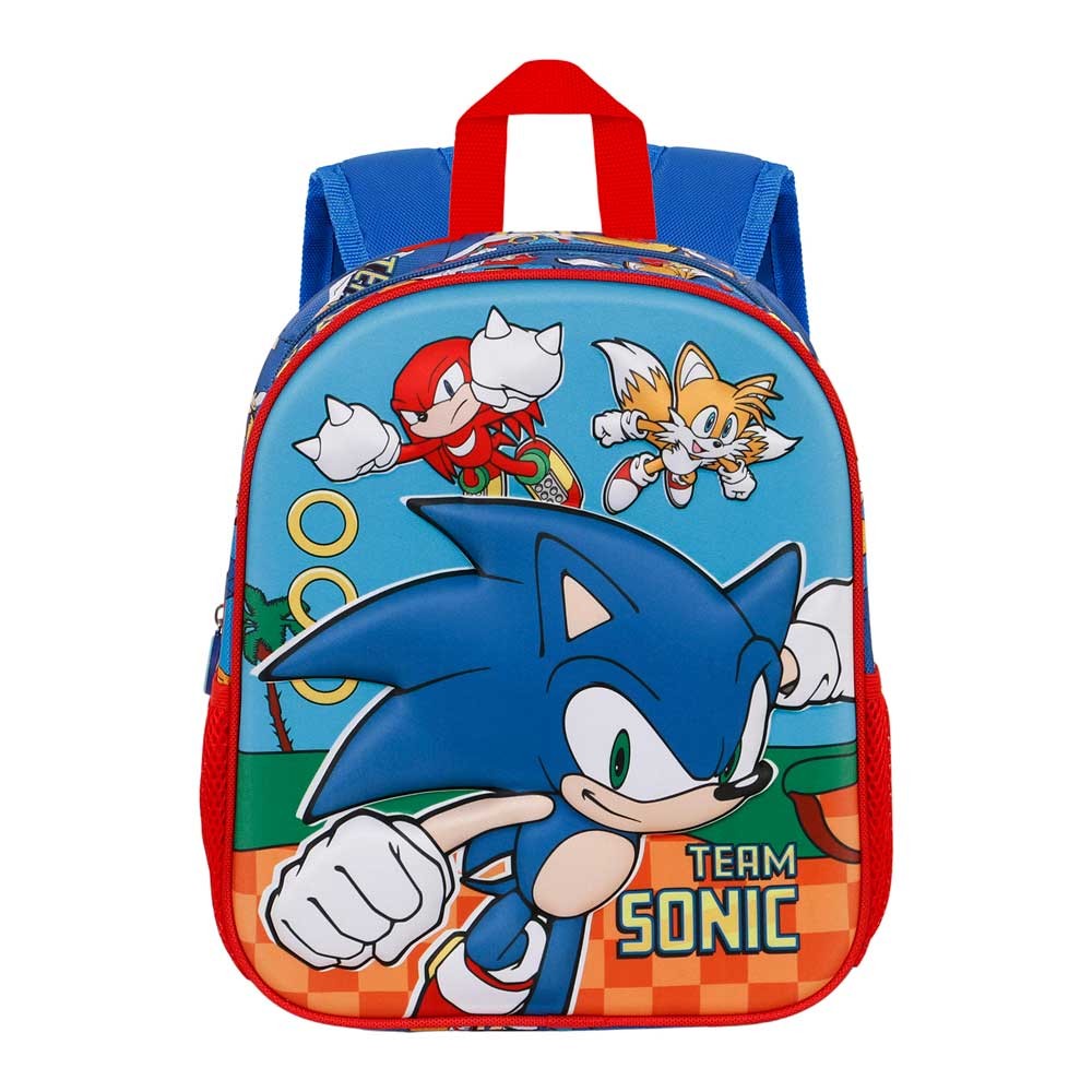 MOCHILA PEQUEÑA PREESCOLAR MULTICOLOR 3D SONIC TEAM