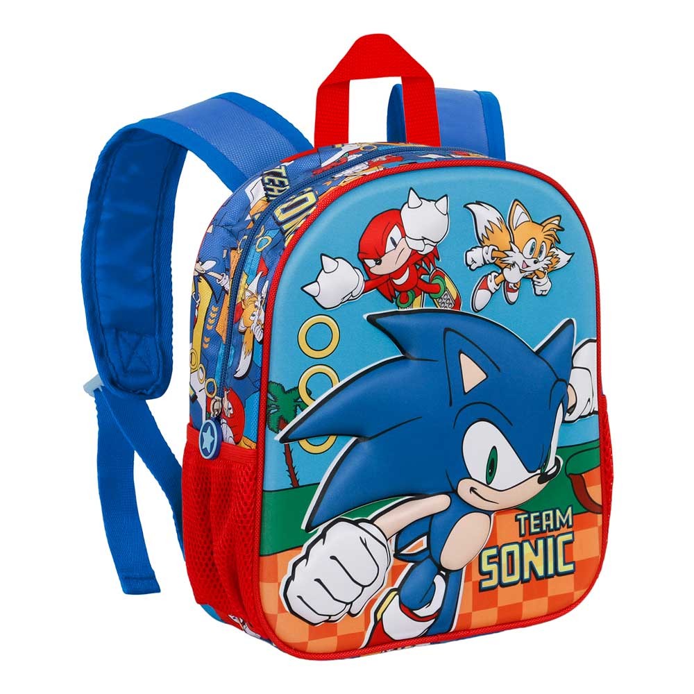 MOCHILA PEQUEÑA PREESCOLAR MULTICOLOR 3D SONIC TEAM