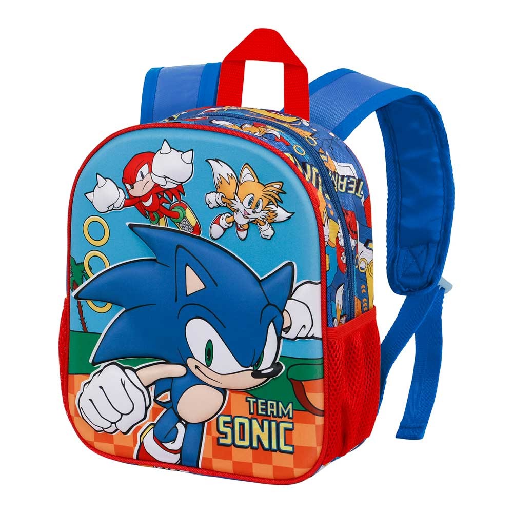 MOCHILA PEQUEÑA PREESCOLAR MULTICOLOR 3D SONIC TEAM