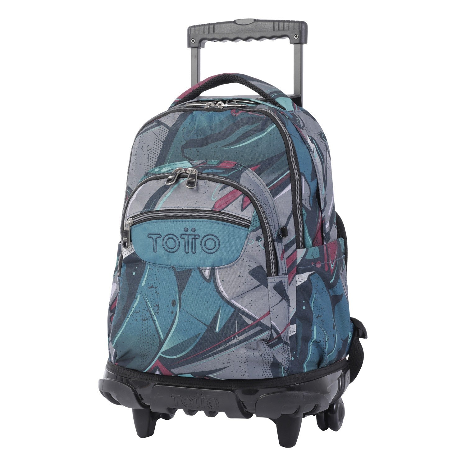 TOTTO Mochila escolar con ruedas – Renglones - 4Y7 Lienzo Eco-Friendly