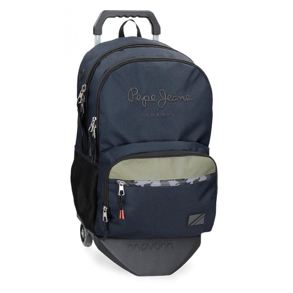 Mochila Pepe Jeans Cromwell dos compartimentos 45 cm con carro