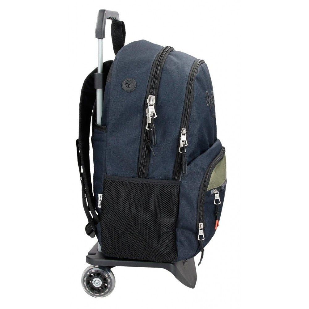 Mochila Pepe Jeans Cromwell dos compartimentos 45 cm con carro