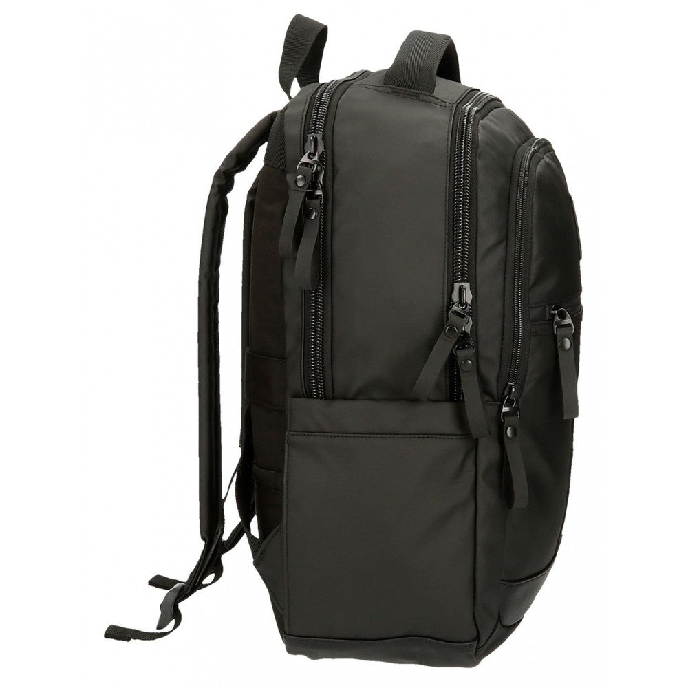 Mochila porta ordenador Pepe Jeans Hoxton tres compartimentos negro