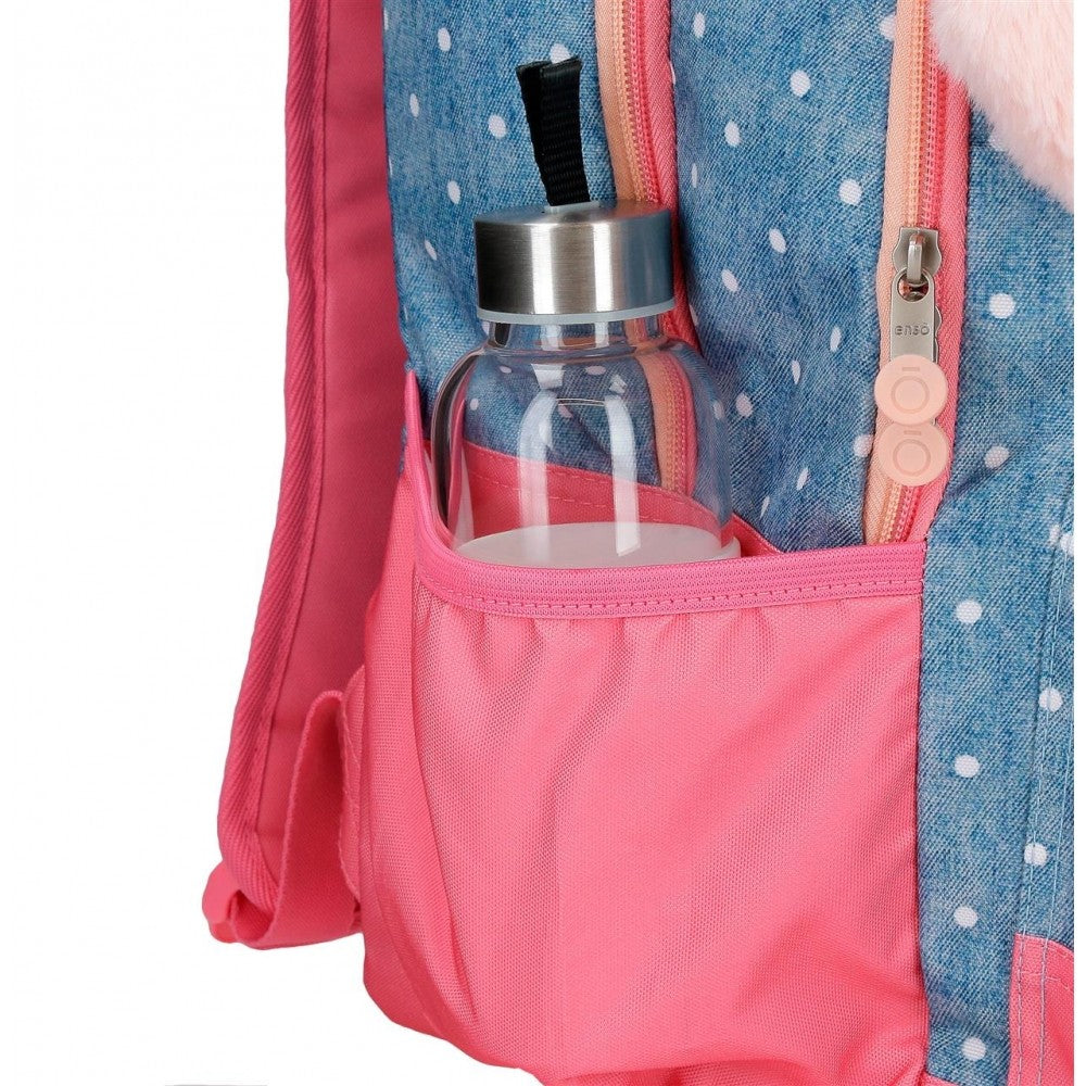 Mochila Enso Little Dreams doble compartimento adaptable Rosa