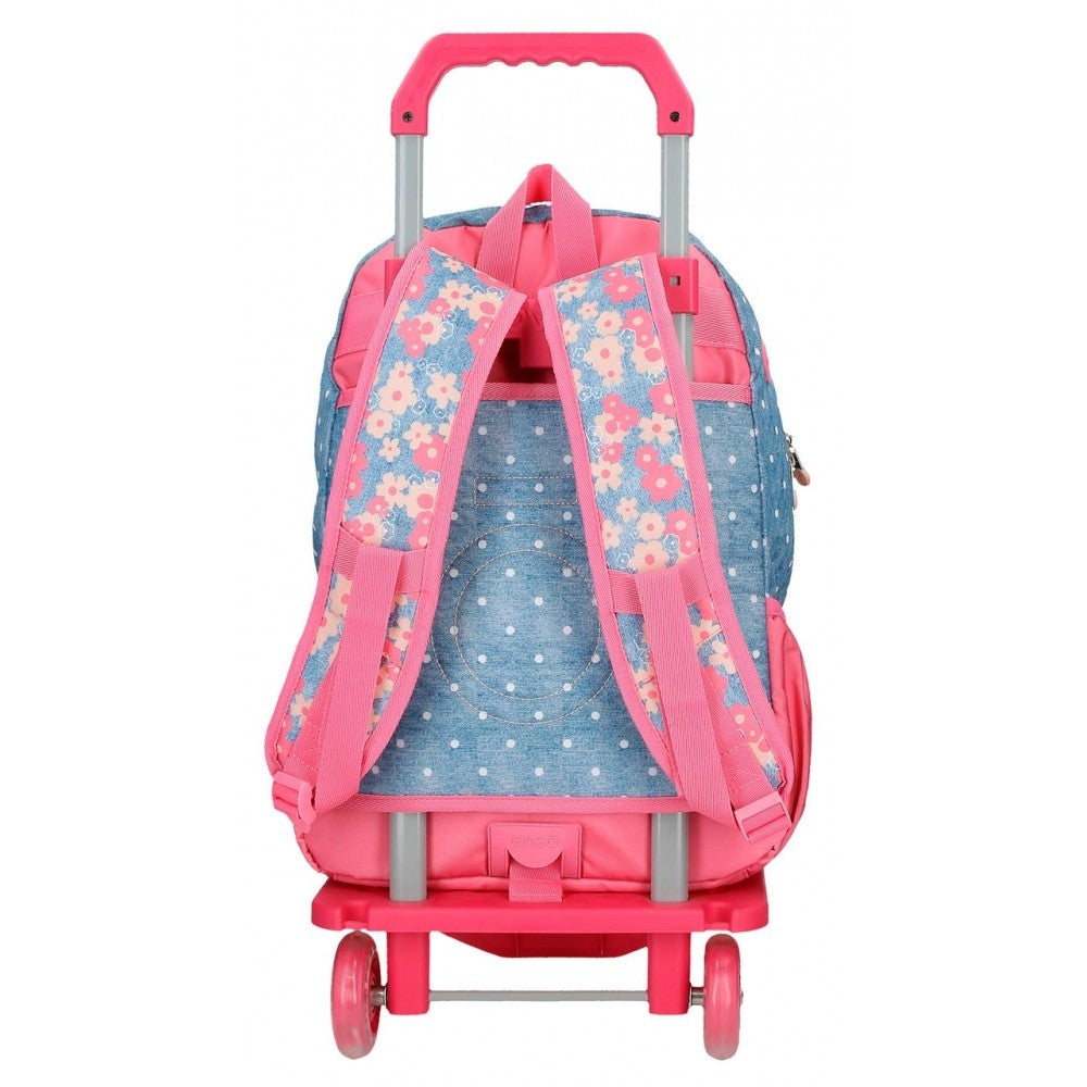 Mochila Enso Little Dreams  doble compartimento con carro