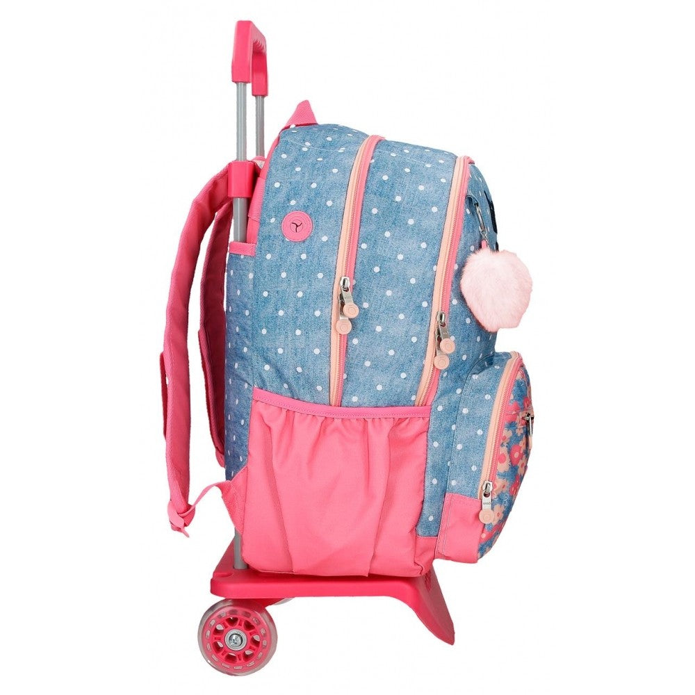 Mochila Enso Little Dreams  doble compartimento con carro