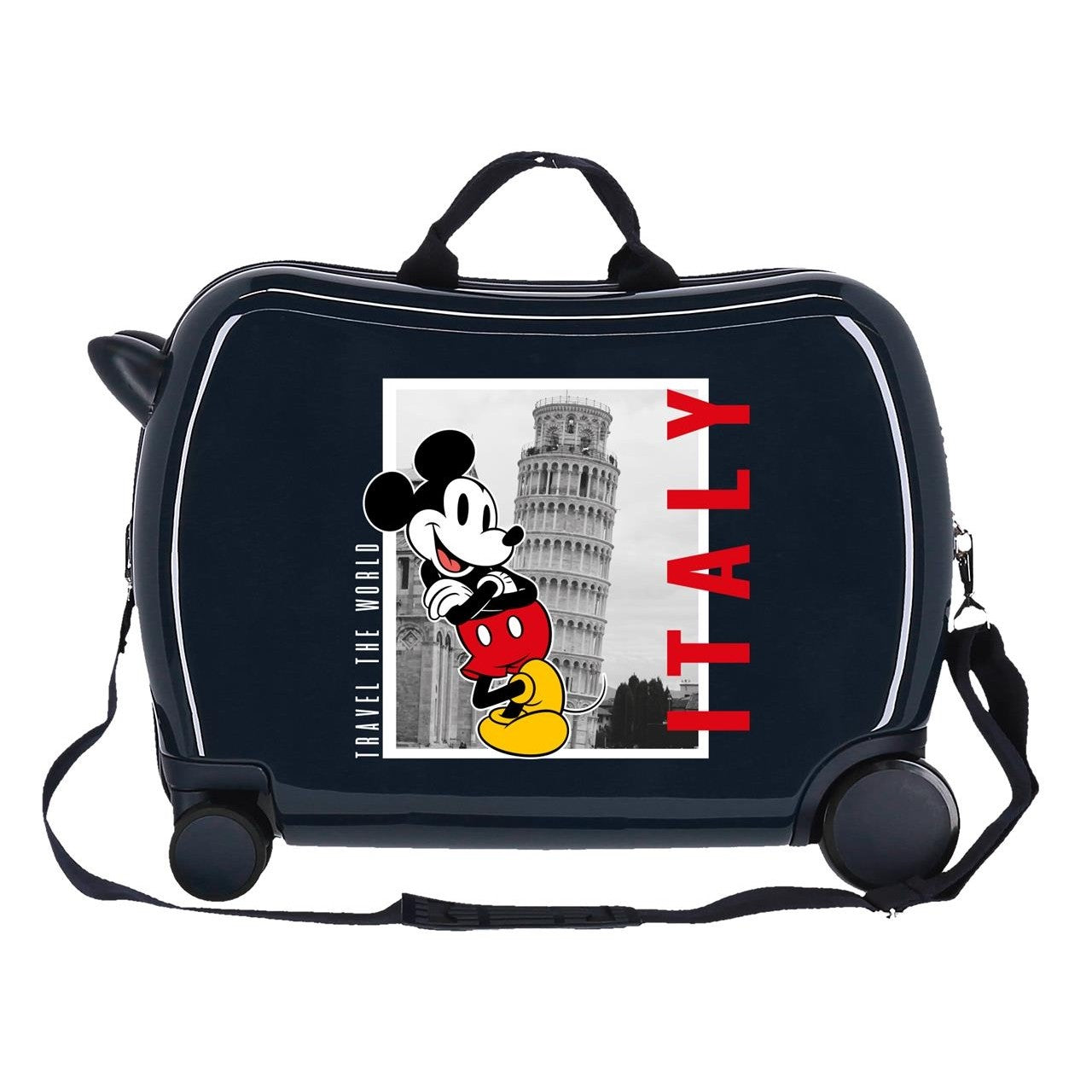 Maleta infantil Mickey Italy 2 ruedas multidireccionales blanco