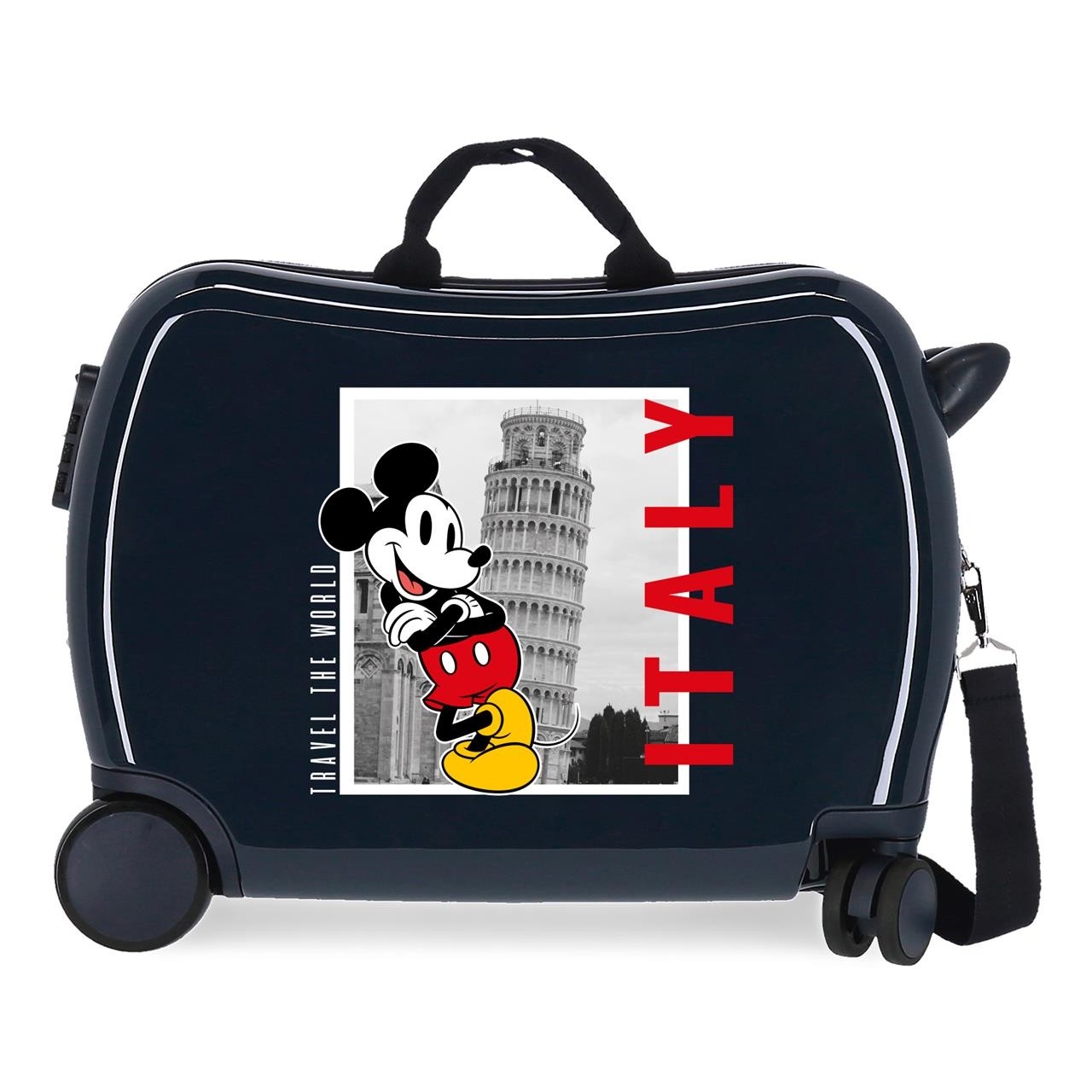 Maleta infantil Mickey Italy 2 ruedas multidireccionales blanco