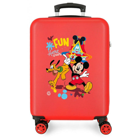 Maleta de cabina rígida Disney Here Starts  55 cm rojo