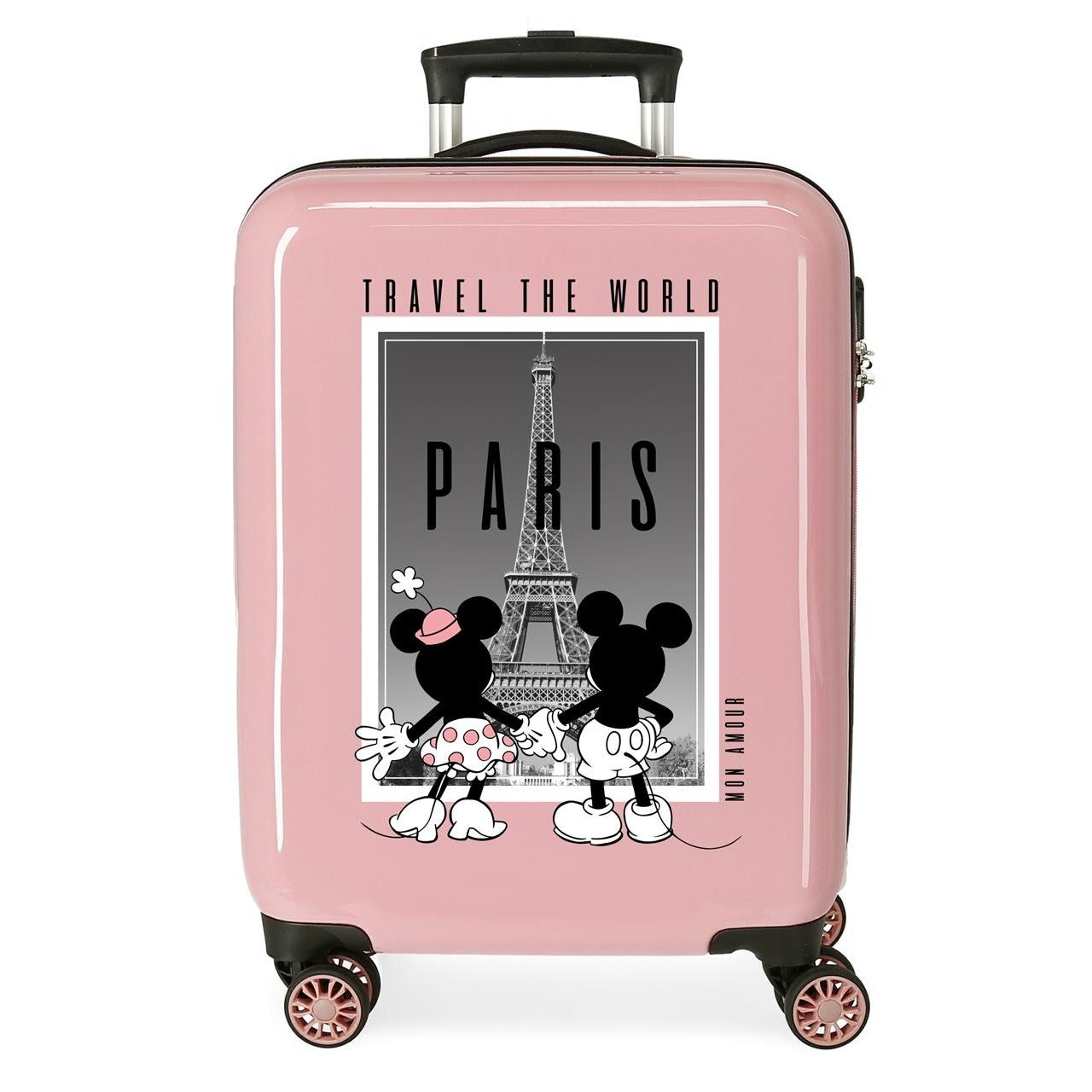 MALETA DE CABINA RÍGIDA MINNIE Y MICKEY PARIS 55 CM