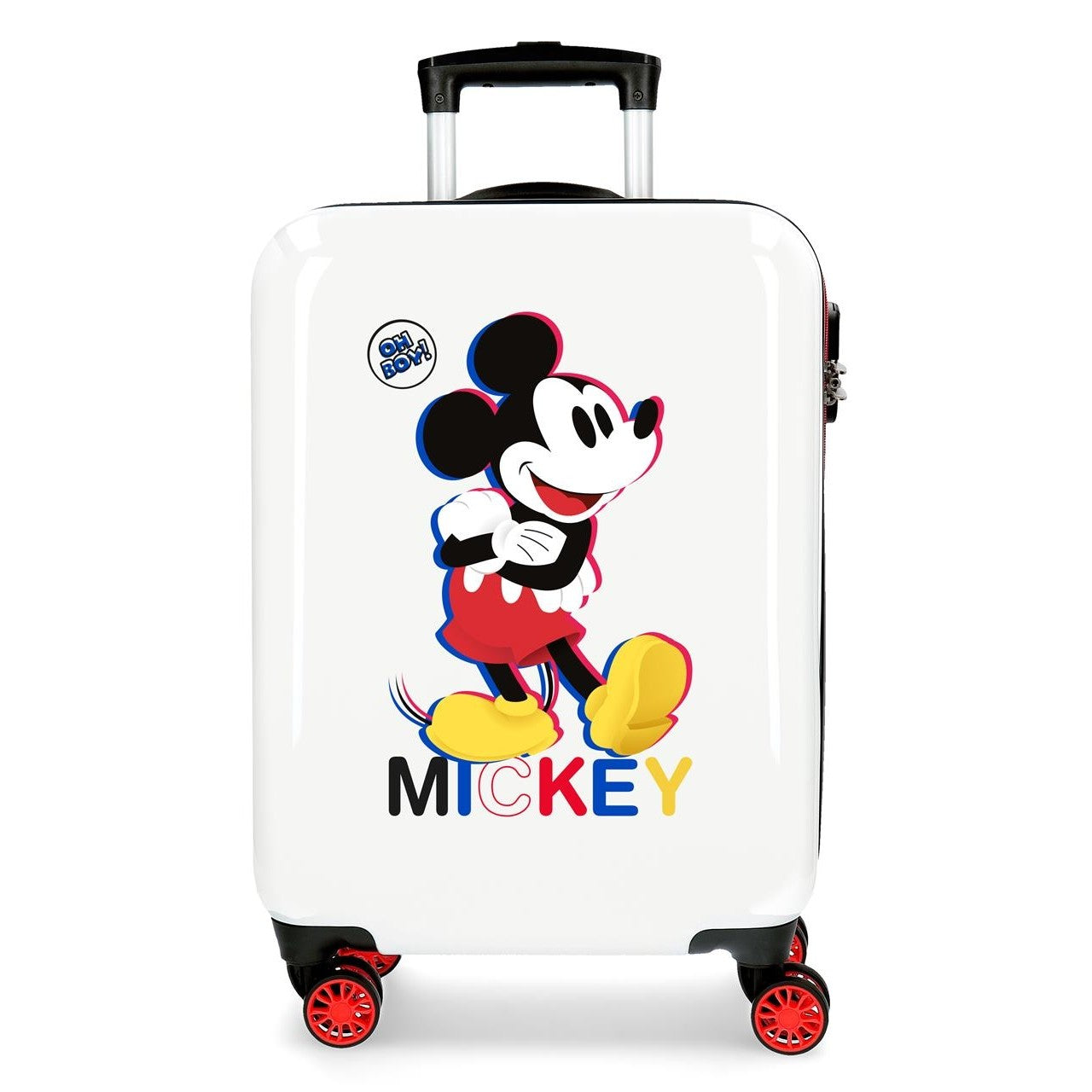 Maleta de cabina rígida MICKEY 3D 55cm Blanco