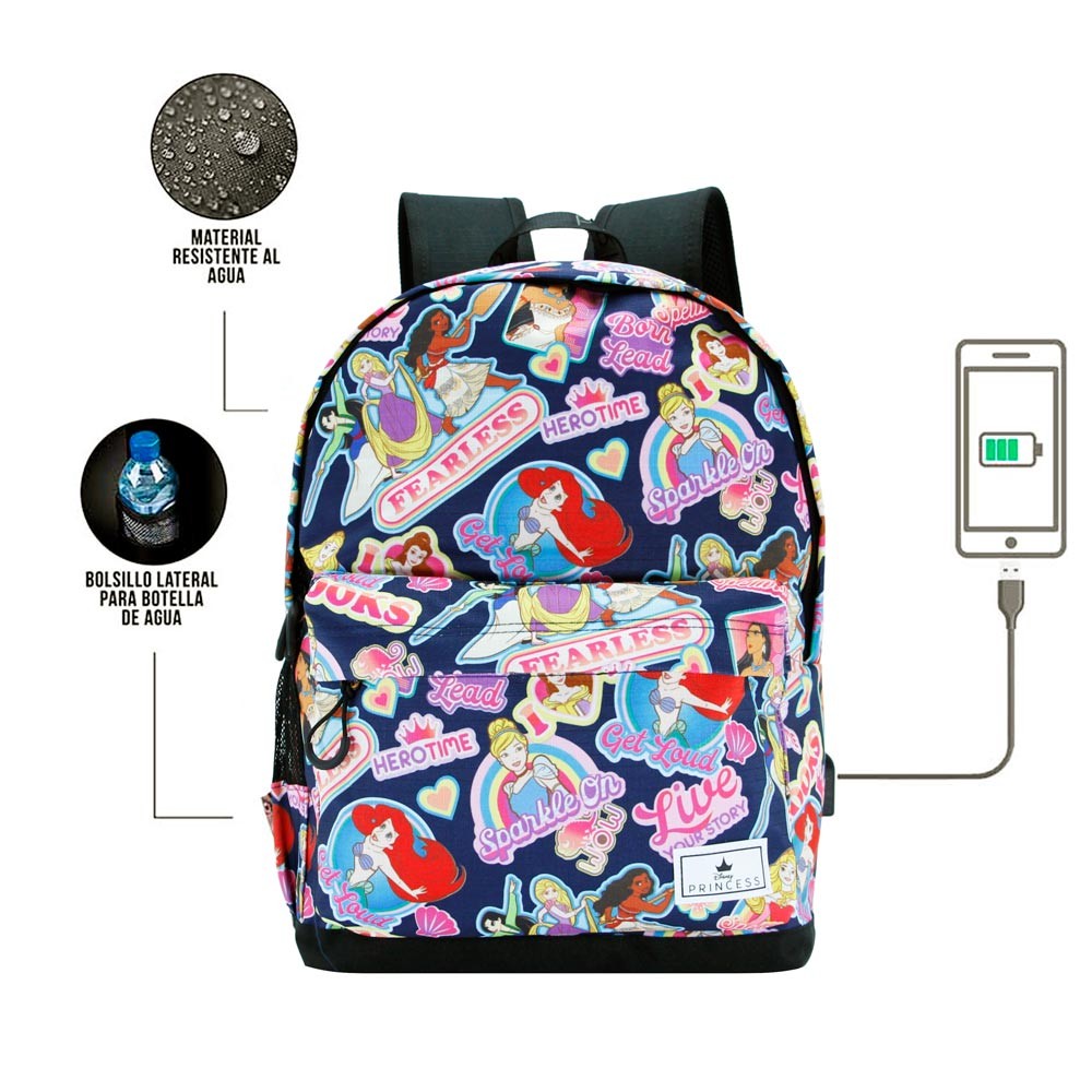 MOCHILA ESCOLAR HS 1.3 PRINCESAS DISNEY FEARLESS