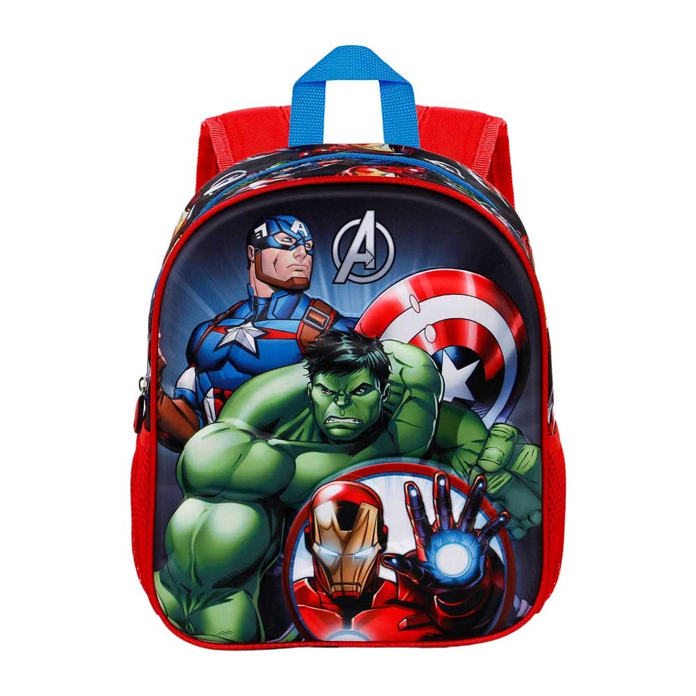 MOCHILA PEQUEÑA PREESCOLAR 3D MULTICOLOR LOS VENGADORES SUPERHERO