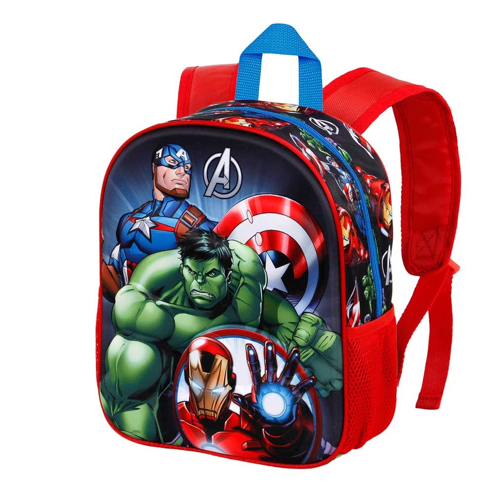 MOCHILA PEQUEÑA PREESCOLAR 3D MULTICOLOR LOS VENGADORES SUPERHERO